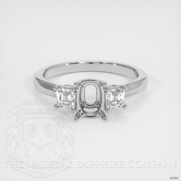 Platinum 950 Three Stone Ring Setting