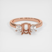 14K Rose Gold Three Stone Ring Setting Image