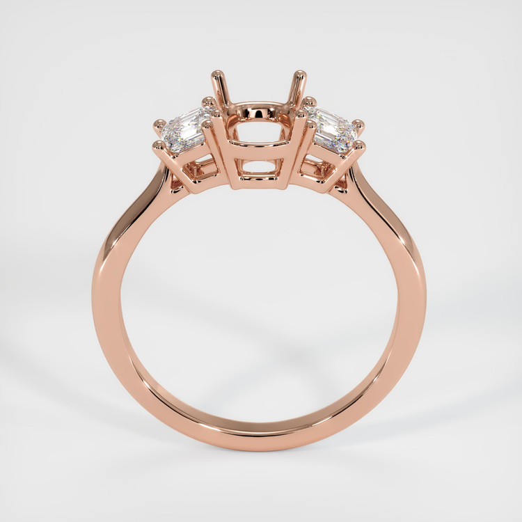 14K Rose Gold Three Stone Ring Setting