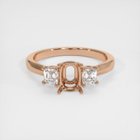 18K Rose Gold Three Stone Ring Setting Image