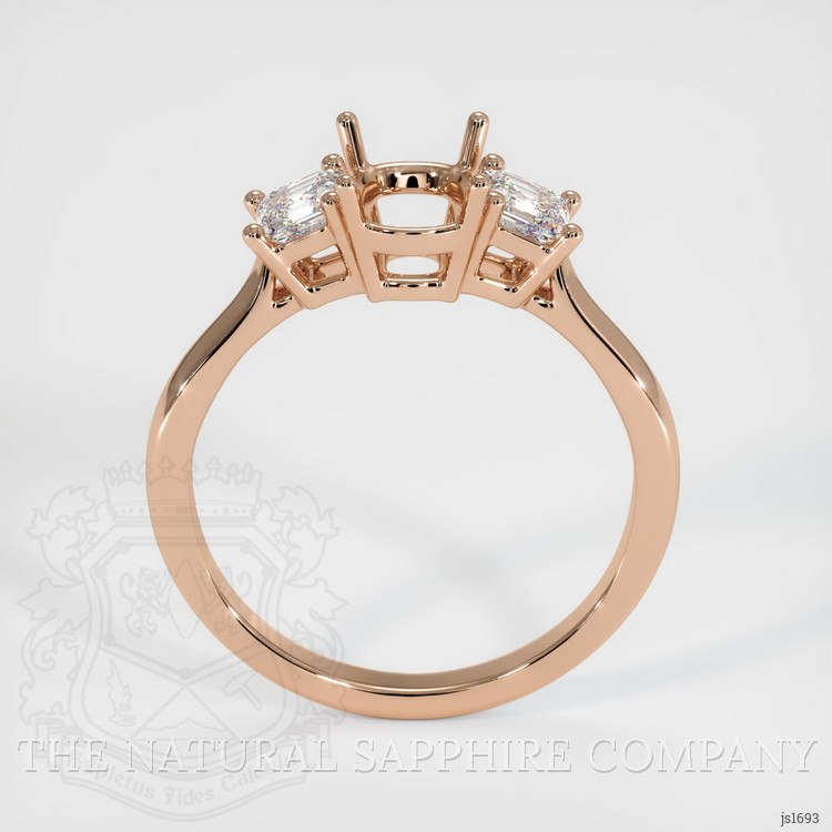 18K Rose Gold Three Stone Ring Setting