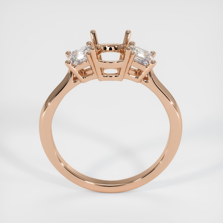 18K Rose Gold Three Stone Ring Setting