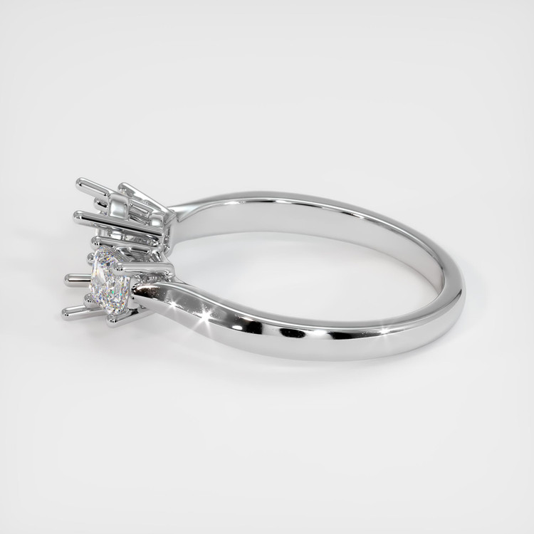14K White Gold Three Stone Ring Setting