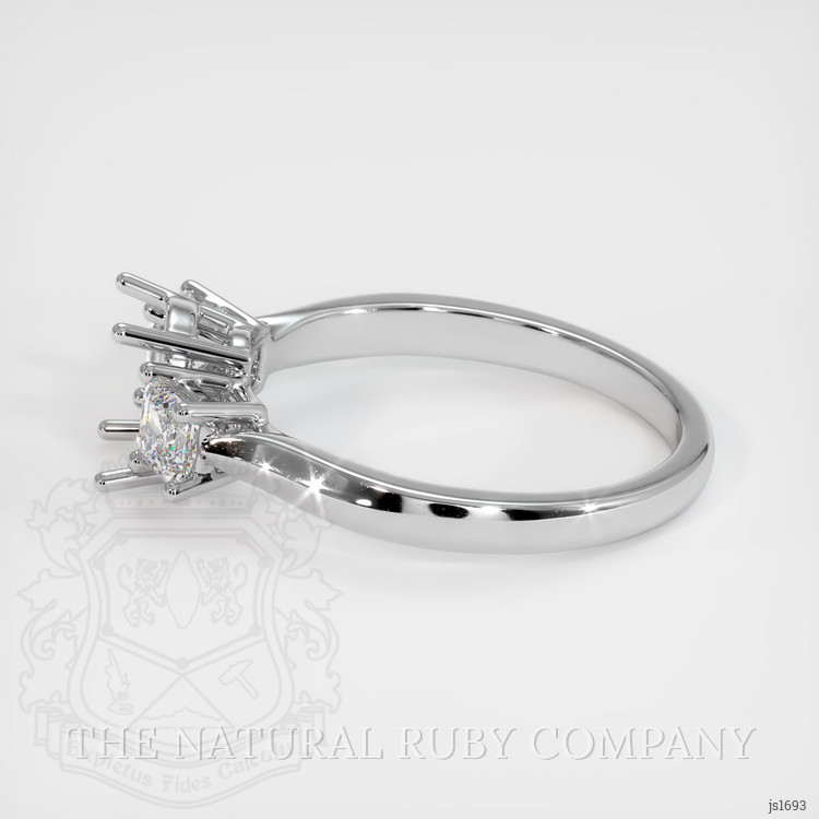14K White Gold Three Stone Ring Setting