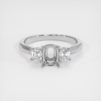 18K White Gold Three Stone Ring Setting Image