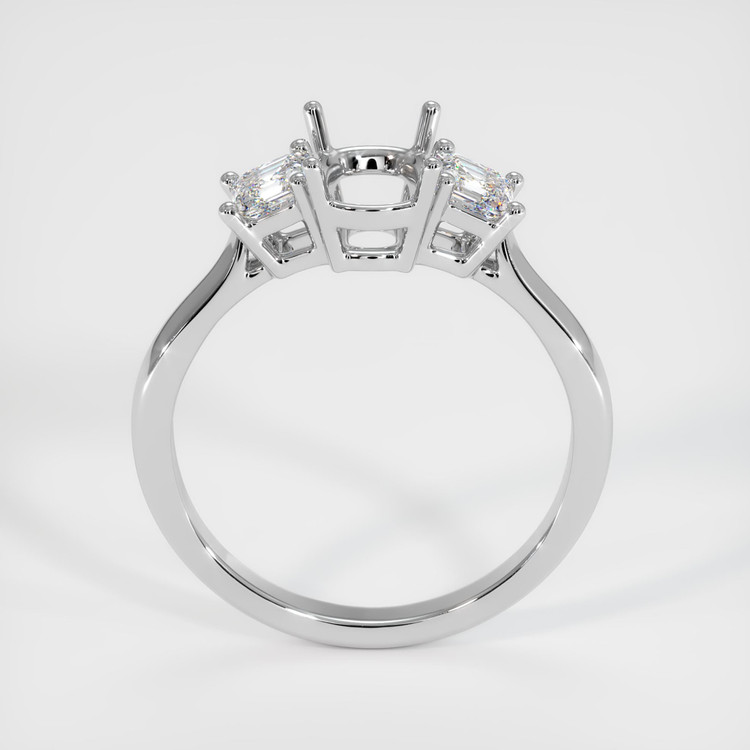 18K White Gold Three Stone Ring Setting
