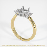 14K White & Yellow Three Stone Ring Setting Video