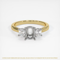 14K White & Yellow Three Stone Ring Setting Image