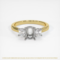 18K White & Yellow Three Stone Ring Setting Image