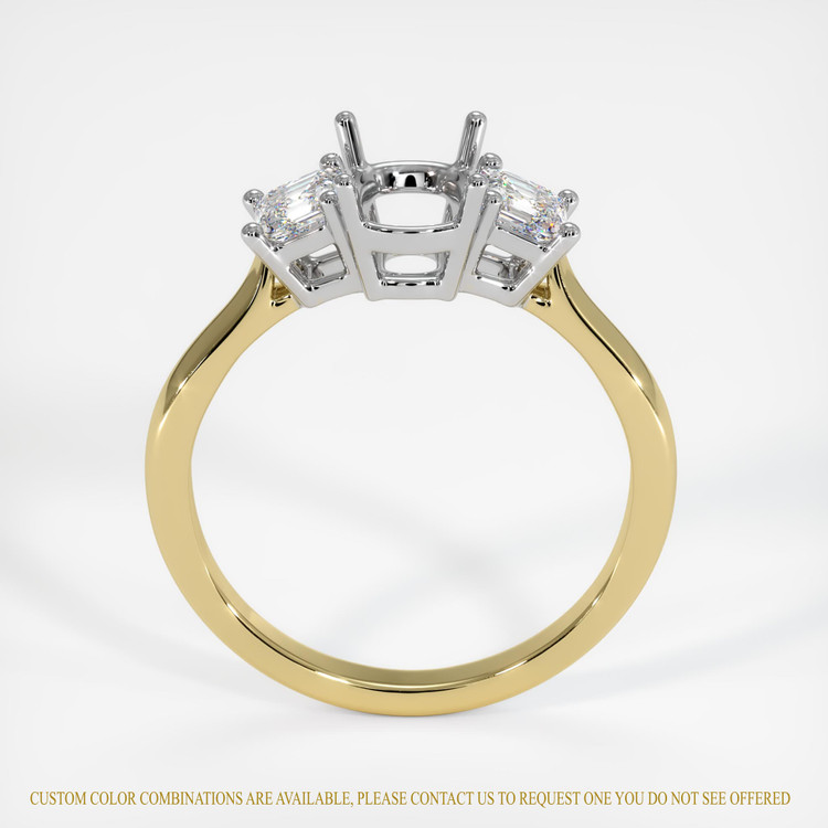 18K White & Yellow Three Stone Ring Setting