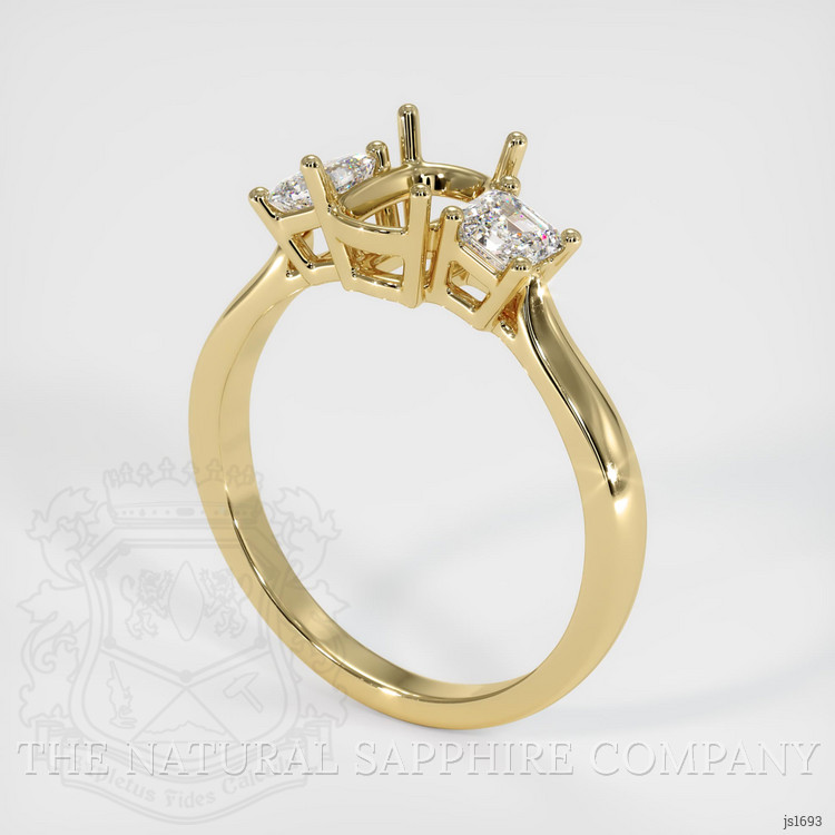 10K Yellow Gold Three Stone Ring Setting