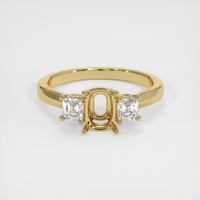 10K Yellow Gold Three Stone Ring Setting Image