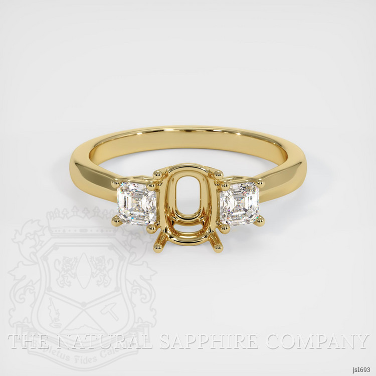 10K Yellow Gold Three Stone Ring Setting