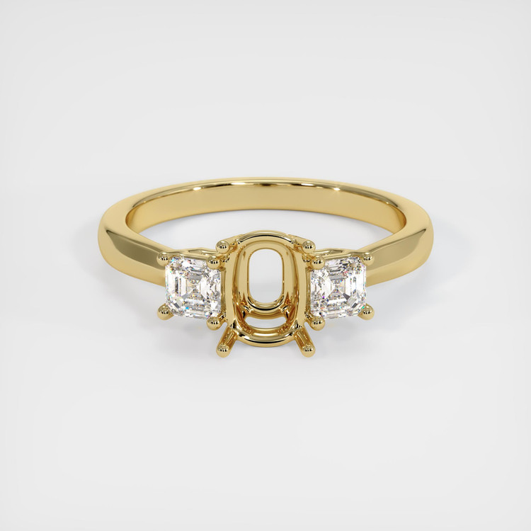 10K Yellow Gold Three Stone Ring Setting