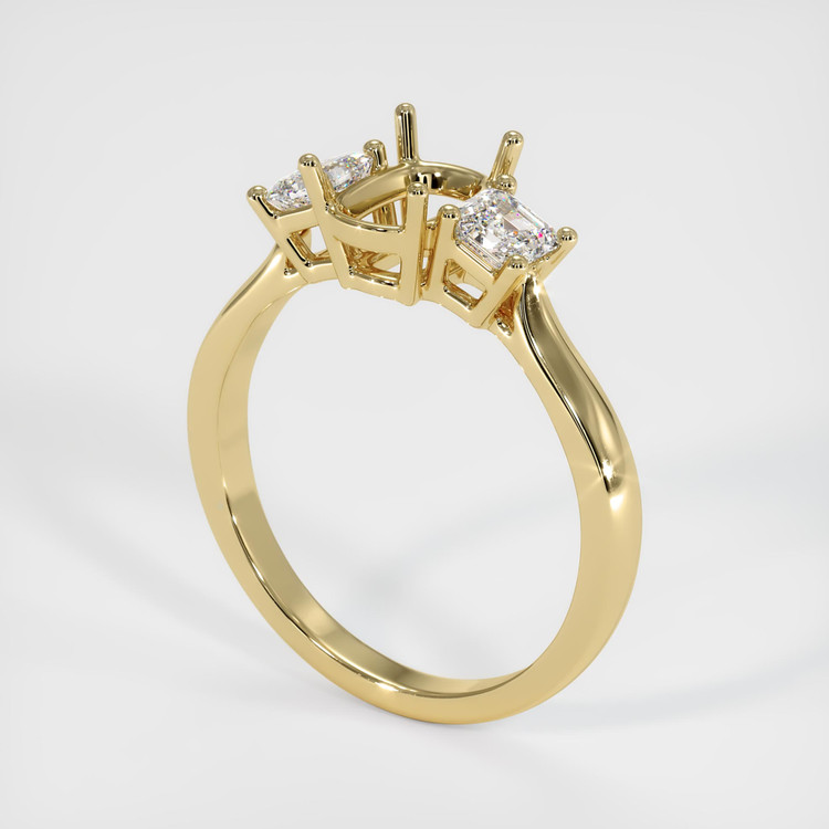 14K Yellow Gold Three Stone Ring Setting