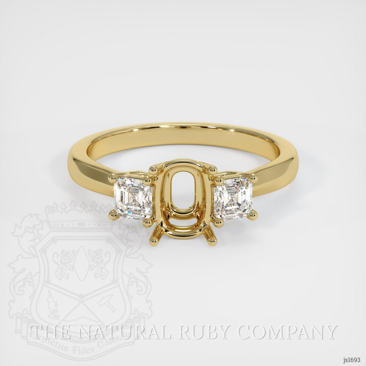 14K Yellow Gold Three Stone Ring Setting