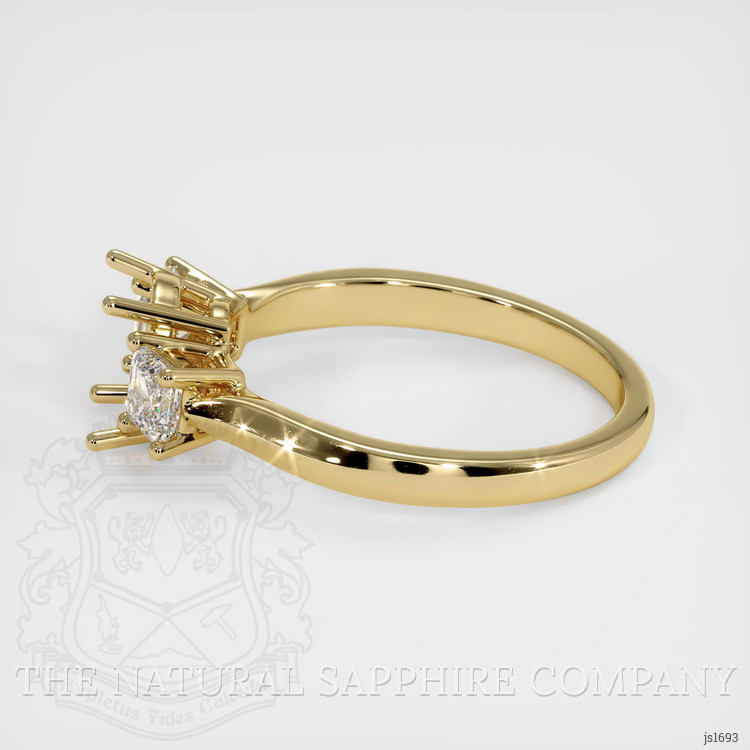 14K Yellow Gold Three Stone Ring Setting