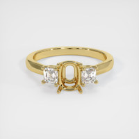 18K Yellow Gold Three Stone Ring Setting Image