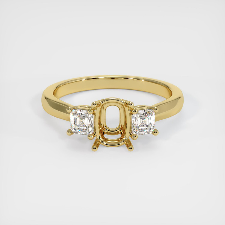 18K Yellow Gold Three Stone Ring Setting