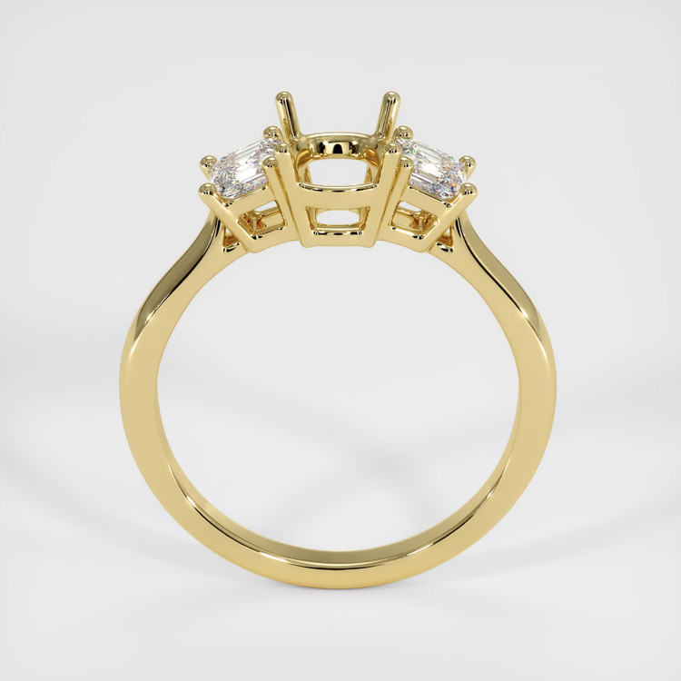 18K Yellow Gold Three Stone Ring Setting