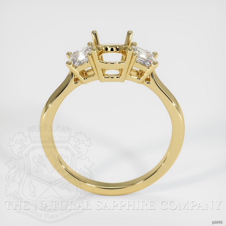 18K Yellow Gold Three Stone Ring Setting
