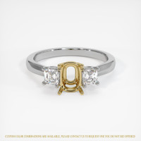 14K Yellow & White Three Stone Ring Setting Image