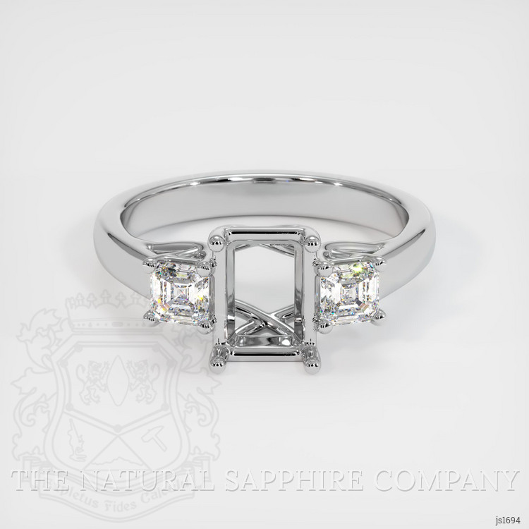 Platinum 950 Three Stone Ring Setting