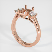 14K Rose Gold Three Stone Ring Setting Video