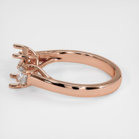 14K Rose Gold Three Stone Ring Setting Image