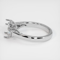 14K White Gold Three Stone Ring Setting Image