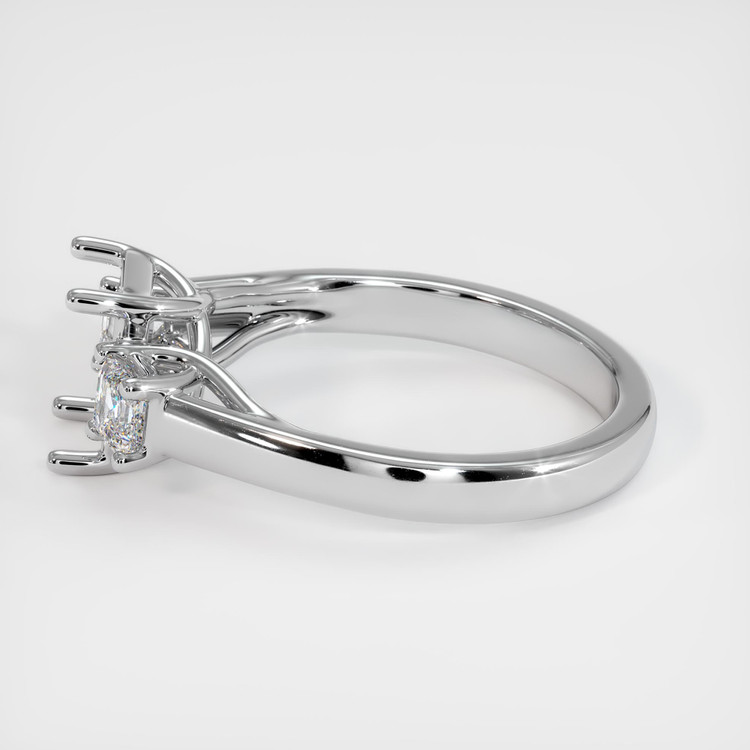 14K White Gold Three Stone Ring Setting