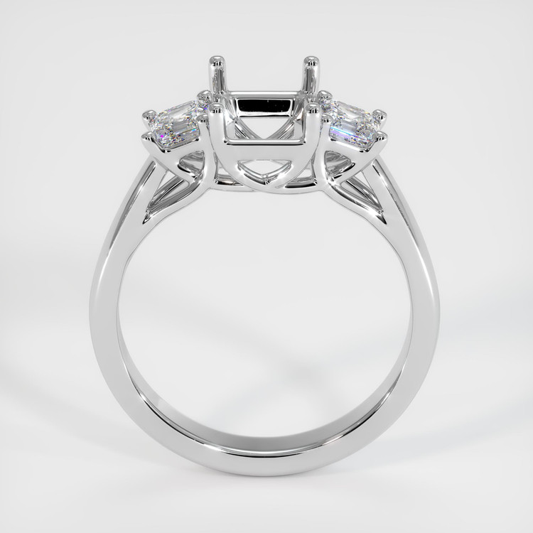 14K White Gold Three Stone Ring Setting