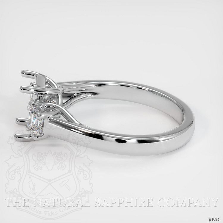 18K White Gold Three Stone Ring Setting