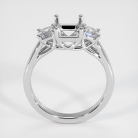 18K White Gold Three Stone Ring Setting Image