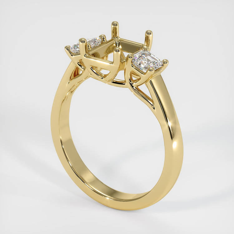 10K Yellow Gold Three Stone Ring Setting
