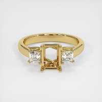 10K Yellow Gold Three Stone Ring Setting Image