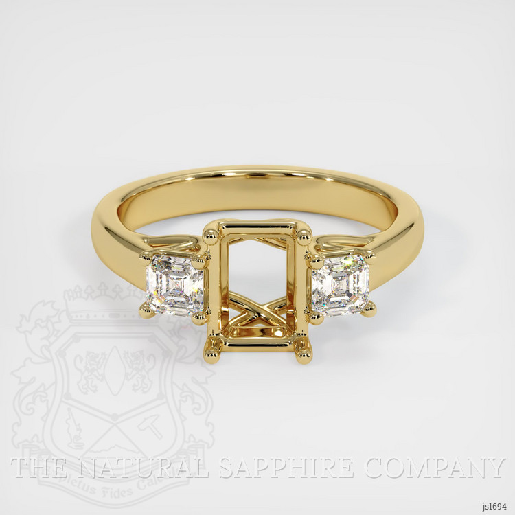 10K Yellow Gold Three Stone Ring Setting