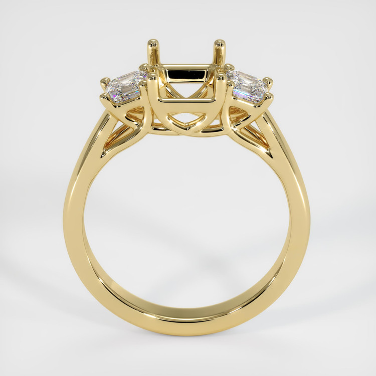 10K Yellow Gold Three Stone Ring Setting