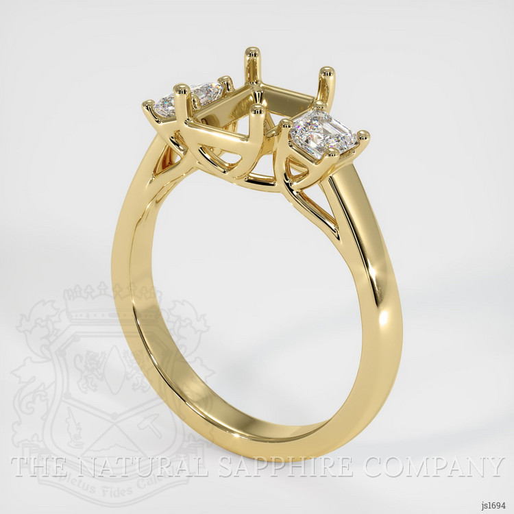 14K Yellow Gold Three Stone Ring Setting