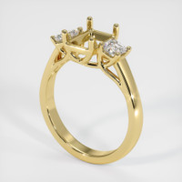 18K Yellow Gold Three Stone Ring Setting Video