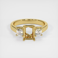 18K Yellow Gold Three Stone Ring Setting Image