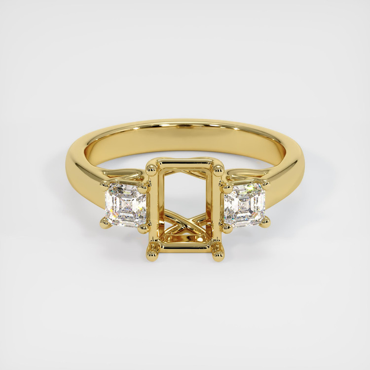 18K Yellow Gold Three Stone Ring Setting
