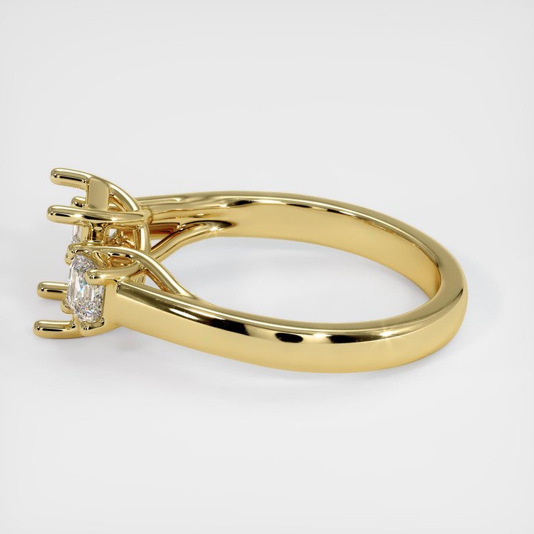 18K Yellow Gold Three Stone Ring Setting
