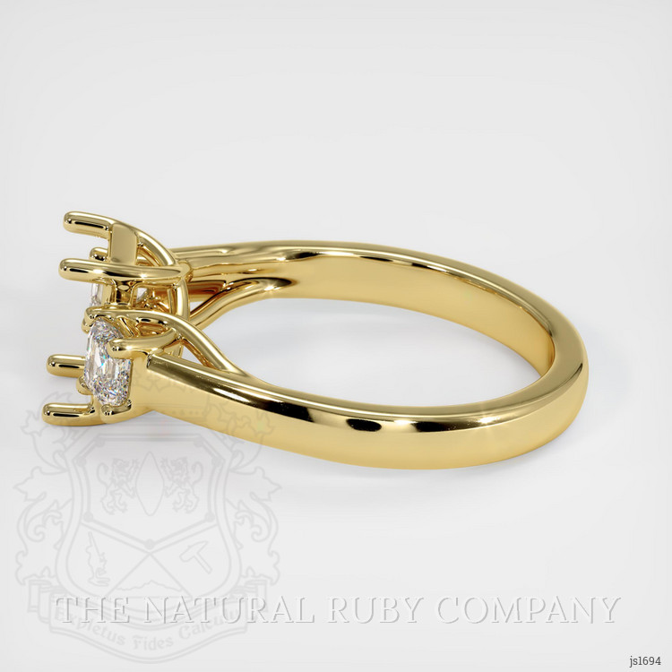 18K Yellow Gold Three Stone Ring Setting