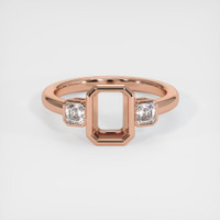 14K Rose Gold Three Stone Ring Setting Image