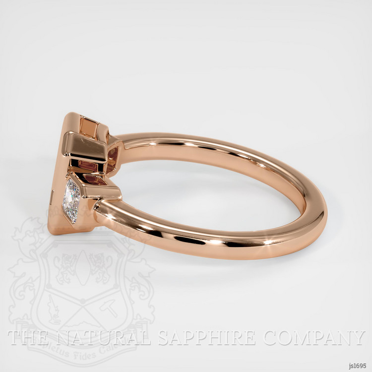 18K Rose Gold Three Stone Ring Setting