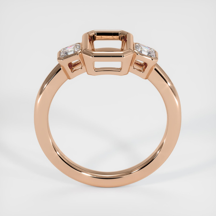 18K Rose Gold Three Stone Ring Setting