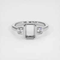 14K White Gold Three Stone Ring Setting Image
