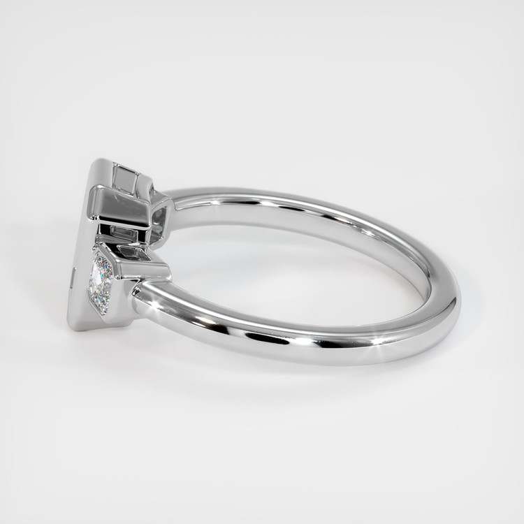 14K White Gold Three Stone Ring Setting