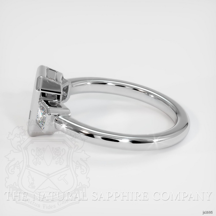 14K White Gold Three Stone Ring Setting